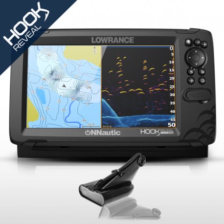 Sonda GPS Plotter Lowrance HOOK Reveal 9 HDI 50/200/Downscan 600w.