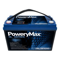 Batería de Gel PoweryMax GL12100 + Cargador 12V 15A