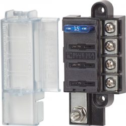 Caja de fusibles compacta 5045-BSS de Blue Sea Systems 4 circuitos con tapa