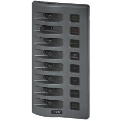 Panel de 8 interruptores 4308 de Blue Sea Systems WeatherDeck con protección por fusible.