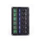 Panel 6 interruptores 4306-BSS de Blue Sea Systems WeatherDeck protección por fusible.