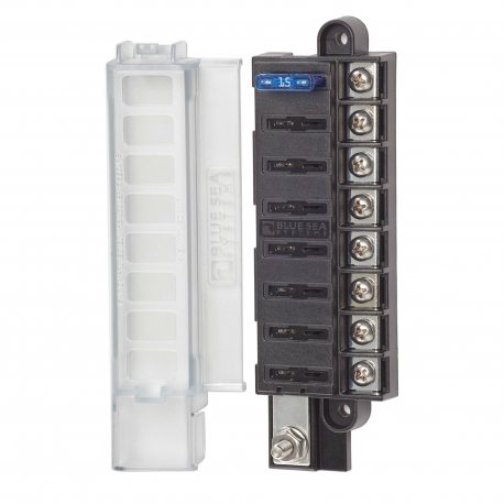 Caja de fusibles compacta 5046 de Blue Sea Systems 8 circuitos con tapa