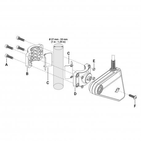 Soporte montaje transductor Lowrance Eagle Eye en mástil