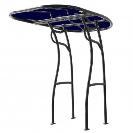 T-Top Universal Serie 600 de PoweryMax negro con tela azul para barcos y semirigidas.