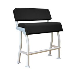 Asiento para barco de pesca en color plata con tejido negro AS100SB de PoweryMax