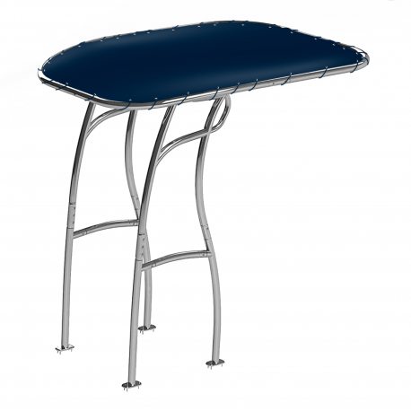 T-Top Universal Serie 600 de PoweryMax plata con tela azul para barcos y semirigidas.
