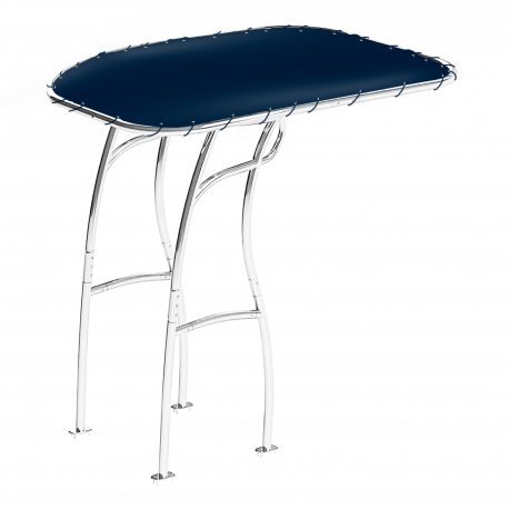 T-Top Universal Serie 600 de PoweryMax blanco con tela azul para barcos y semirigidas.