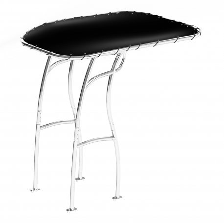 T-Top Universal Serie 600 de PoweryMax blanco con tela negra para barcos y semirigidas.