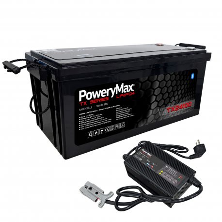 Batería de Litio LiFePO4 PoweryMax TX24100 + Cargador Inteligente