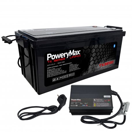 Batería de Litio LiFePO4 PoweryMax TX36100 + Cargador Inteligente