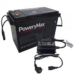 Batería de Litio LiFePO4 PoweryMax TX24100 + Cargador Inteligente