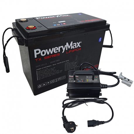 Batería de Litio LiFePO4 PoweryMax TX24100 + Cargador Inteligente