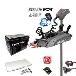 Pack Motor eléctrico Watersnake Stealth X 80 lbs 24V - 78" (198 cm) + batería de litio PoweryMax LiFePO4 TX24100