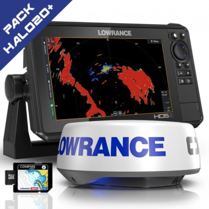 Pack Radar Sonda GPS Plotter Lowrance HDS-9 Live + Halo20+