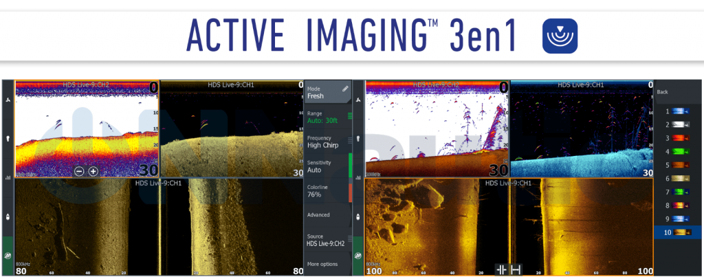 imágenes pantalla de sonda con active imaging de lowrance