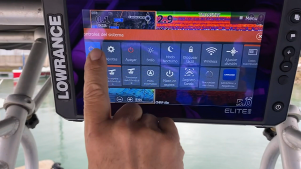 Acceso directo desde el botón de encendido de tu Lowrance Elite FS