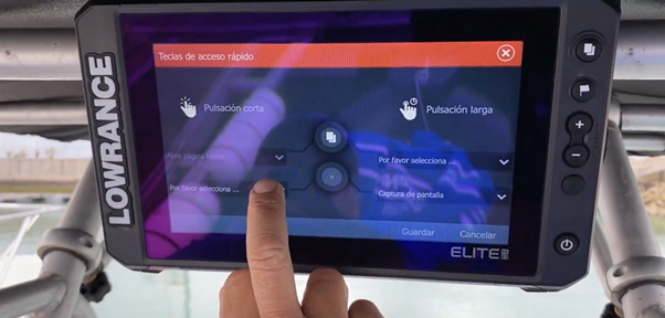 Asignación de funciones a la tecla de acceso rápido En la sonda Lowrance Elite FS
