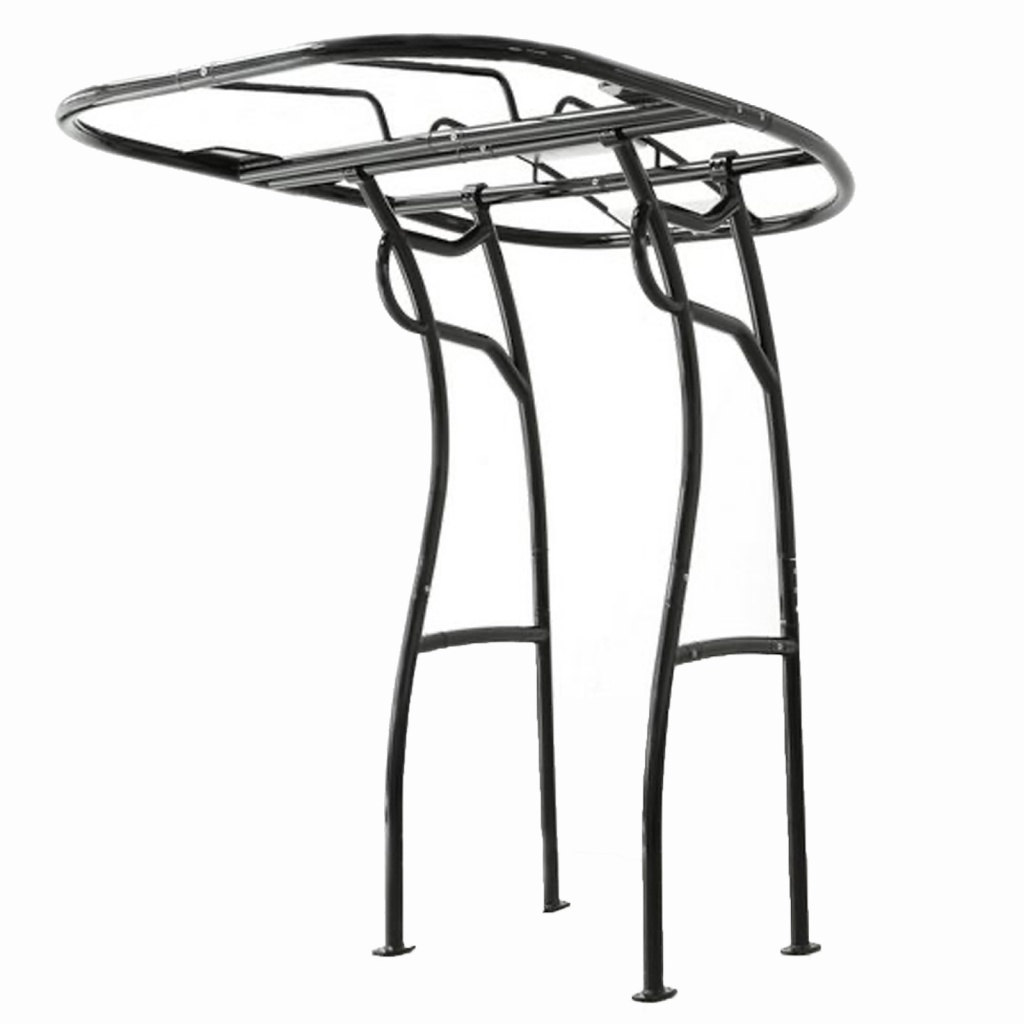 T-Top Universal Serie 600 de PoweryMax, negro con tela negra para barcos y semirigidas.