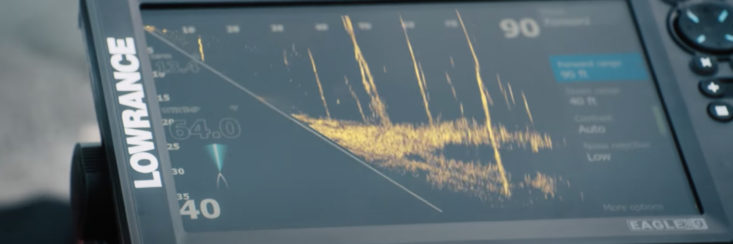 Pantalla de la sonda Lowrance Eagle Eye 9 mostrando imágenes de Live Sonar en tiempo real con alta definición
