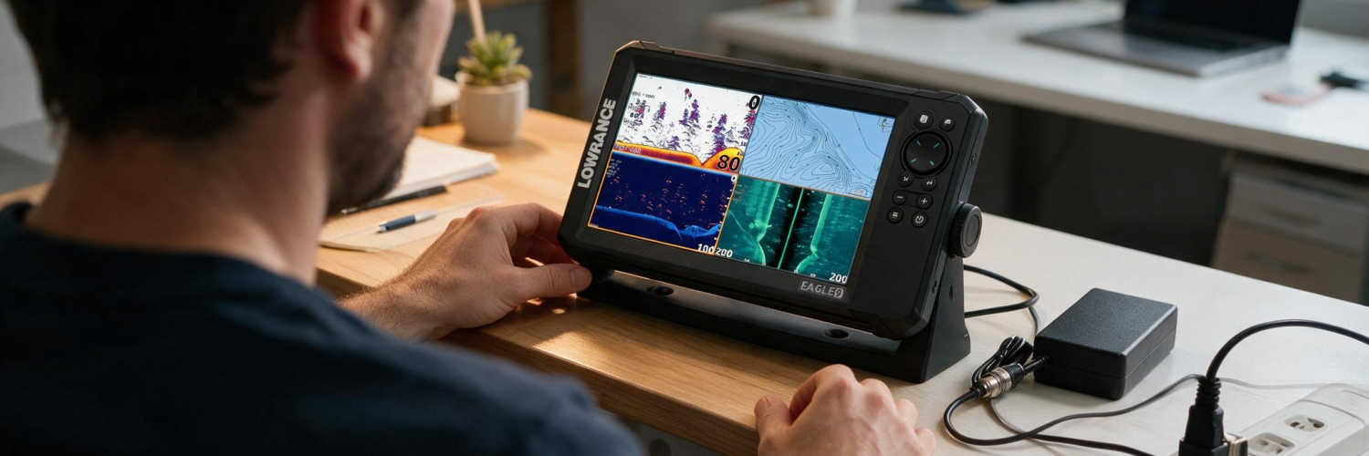 Sonda GPS plotter Lowrance utilizada desde casa con PoweryMax HomeKit
