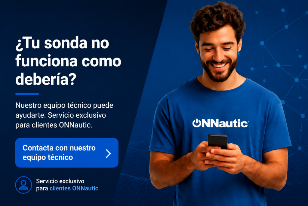 Técnico del servicio exclusivo ONNautic atendiéndote para resolver problemas con la sonda de pesca.