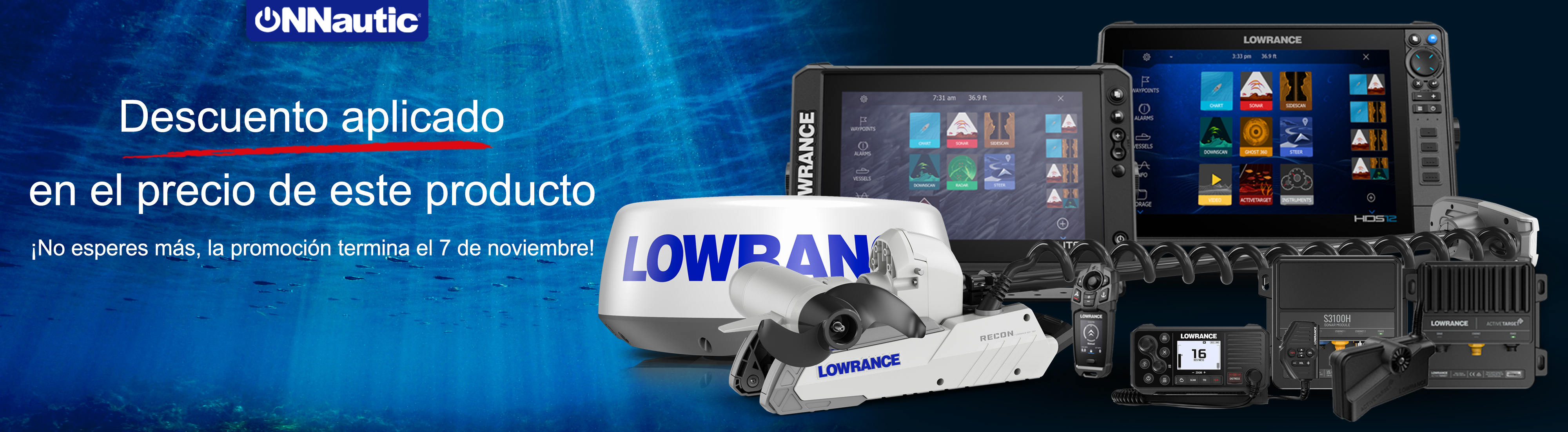 Promoción descuento directo de Lowrance en ONNautic.