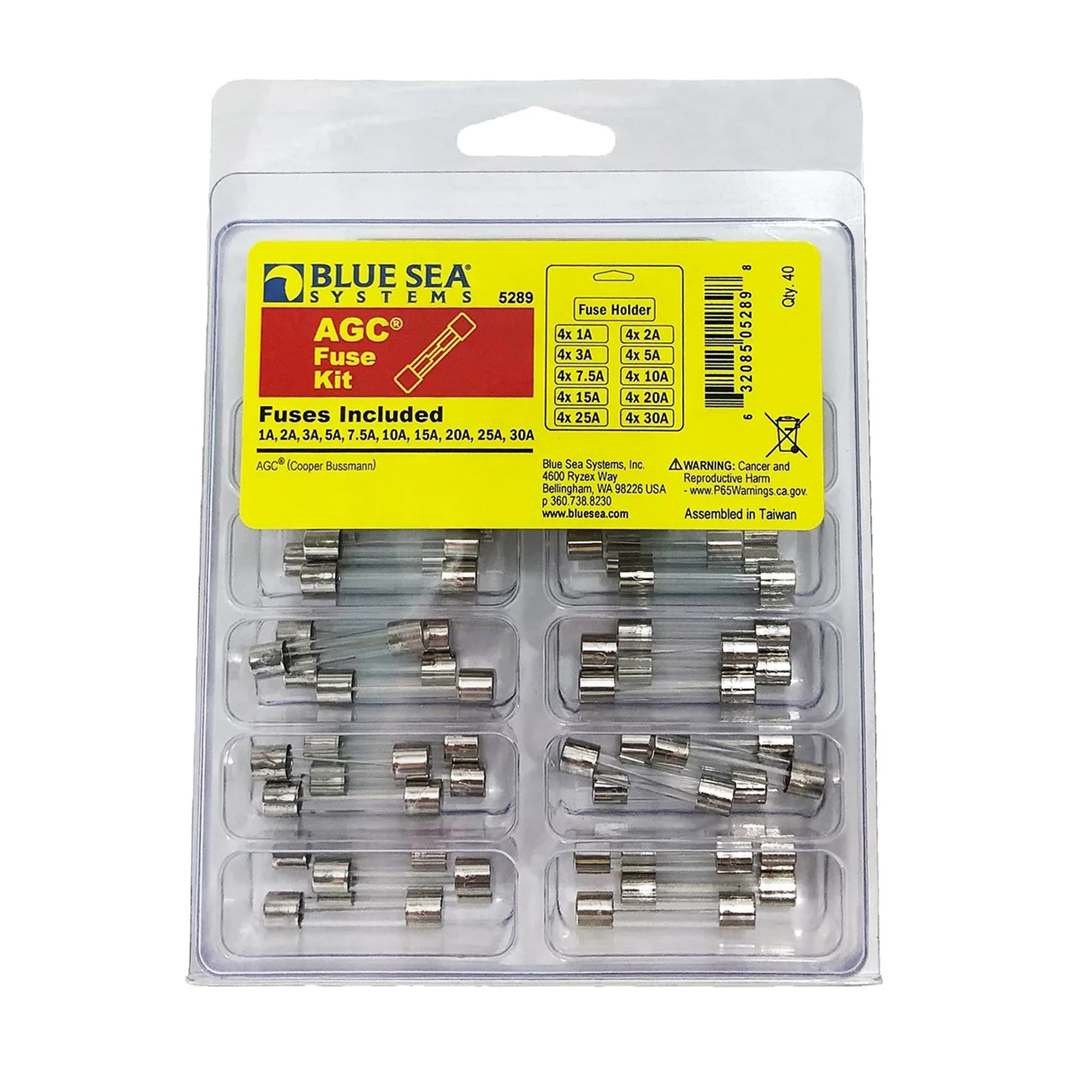 Kit de fusibles AGC 5289 de Blue Sea Systems 41 unidades.