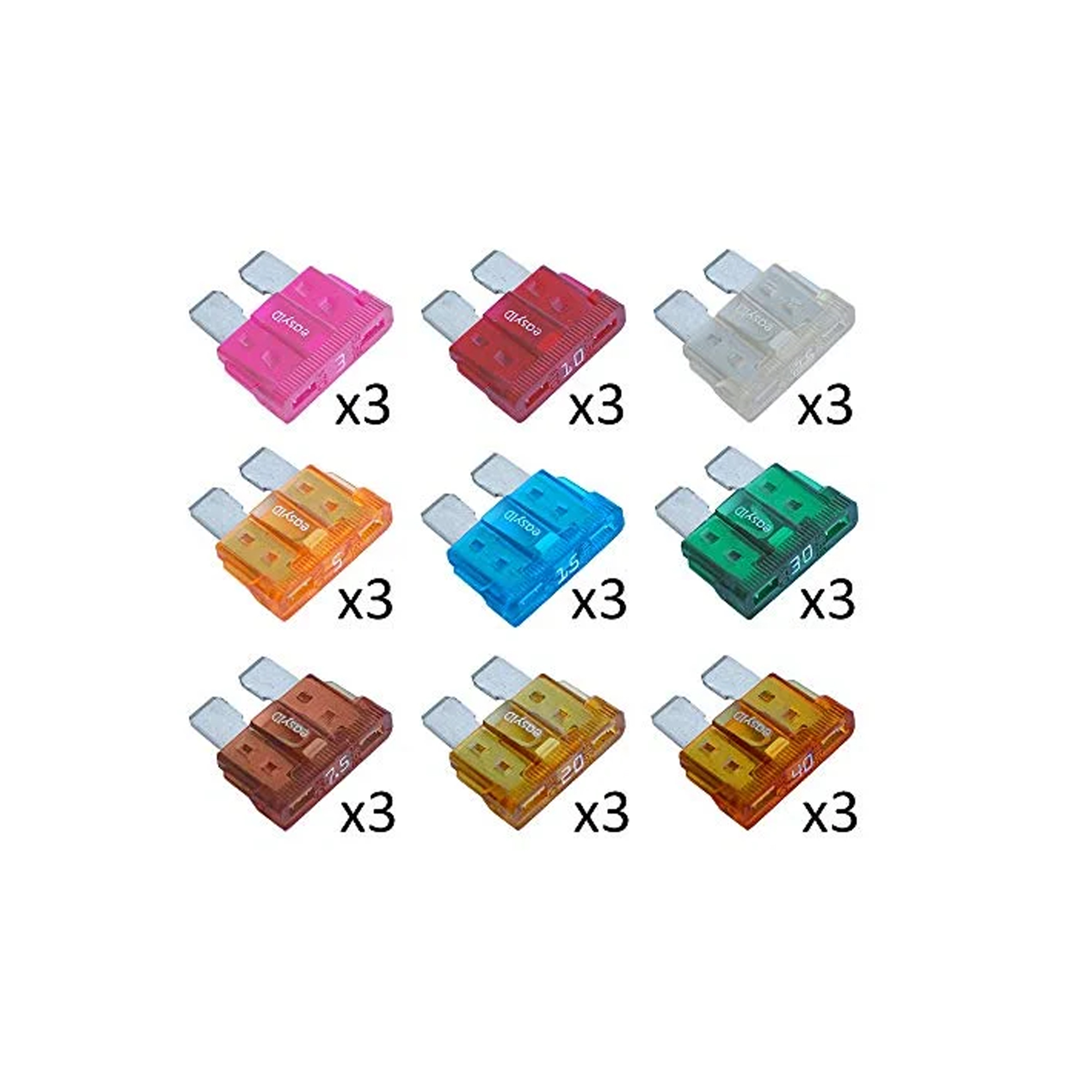 Kit de fusibles 5092 de Blue Sea System formado por 31 fusibles easyID.. ONNautic