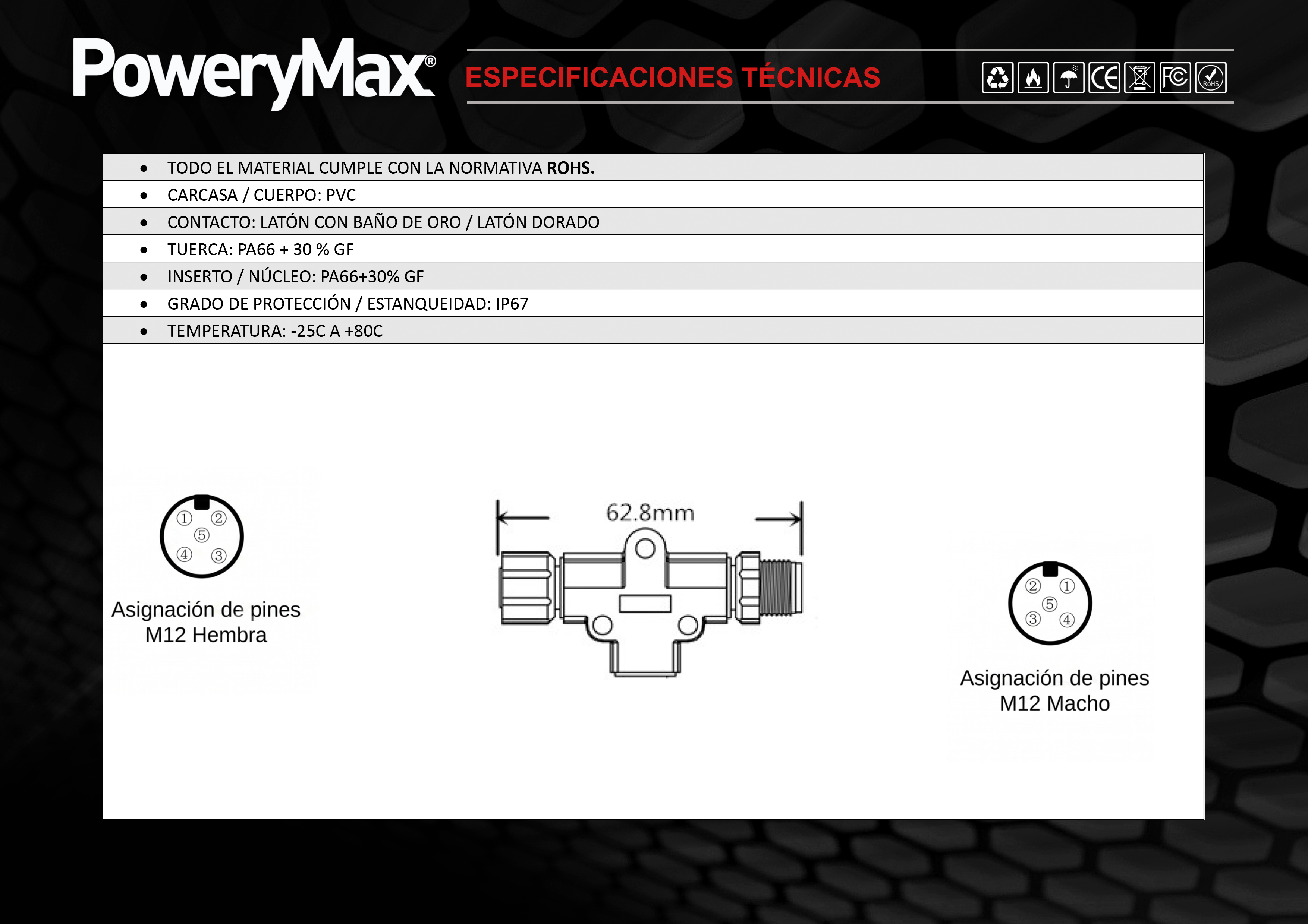Ficha Técnica T Aislada red NMEA2000 de PoweryMax. ONNautic