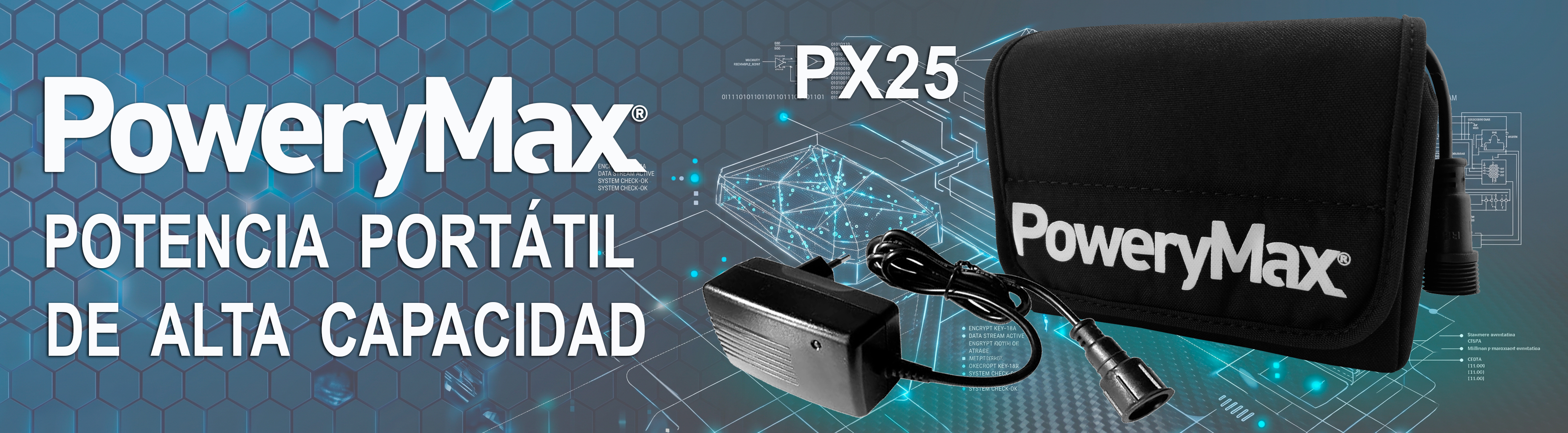Batería de Litio PoweryMax PX25 + Cargador Inteligente. ONNautic