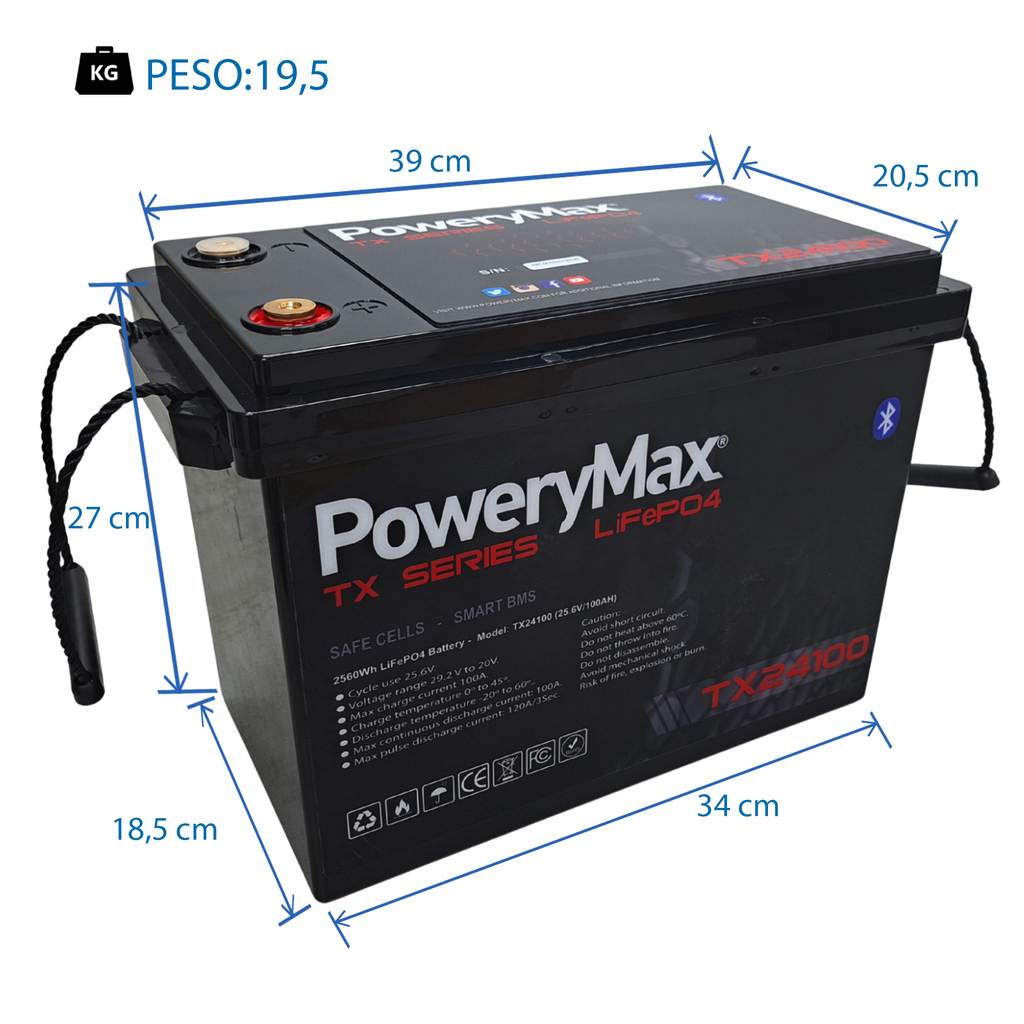 Tamaño PoweryMax TX24100. ONNautic