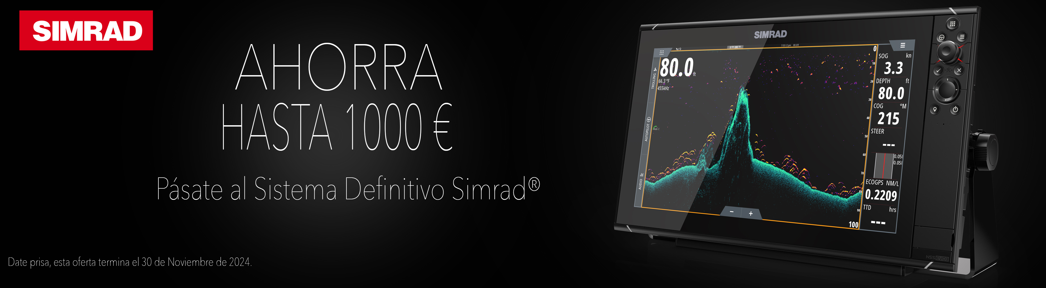 Oferta Reembolso Sonda GPS Plotter SIMRAD en ONNautic