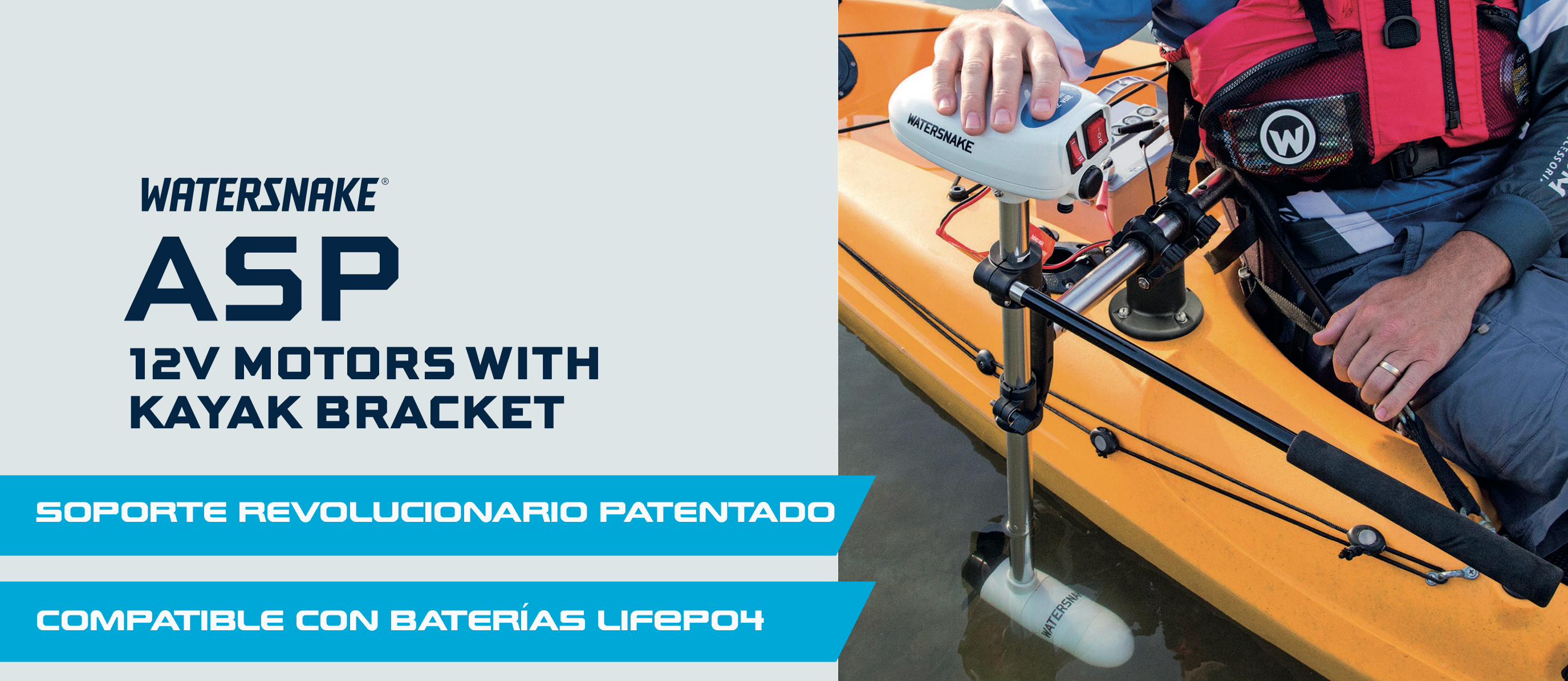 Motor eléctrico para Kayak Watersnake ASP T24 24LB Y 24" (61cm)