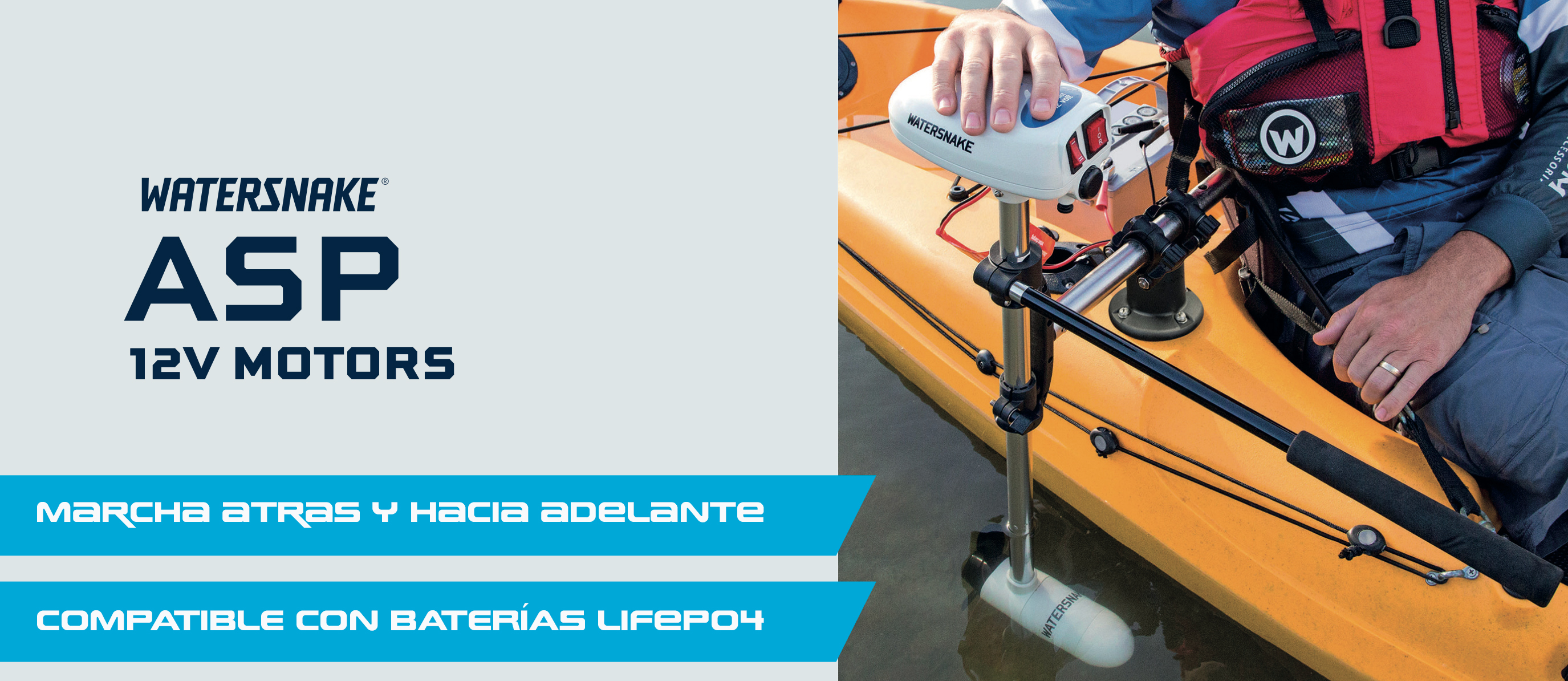 Motor eléctrico para Kayak Watersnake ASP T24 24LB Y 24" (61cm)