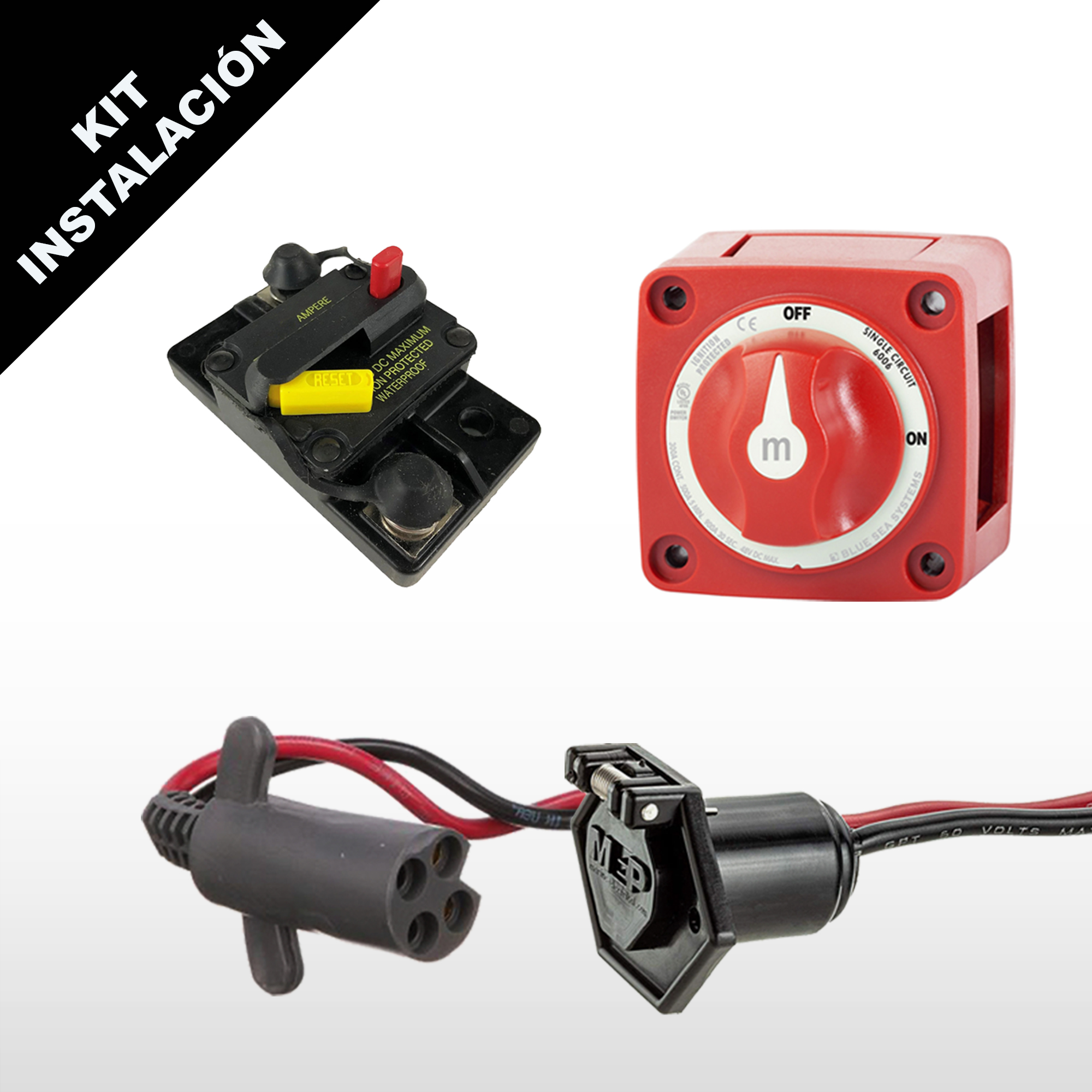 Pack Watersnake Geo-Spot GPS 24v 80lb 78" (1.98m) + Batería GEL Powerymax GL24100. ONNautic