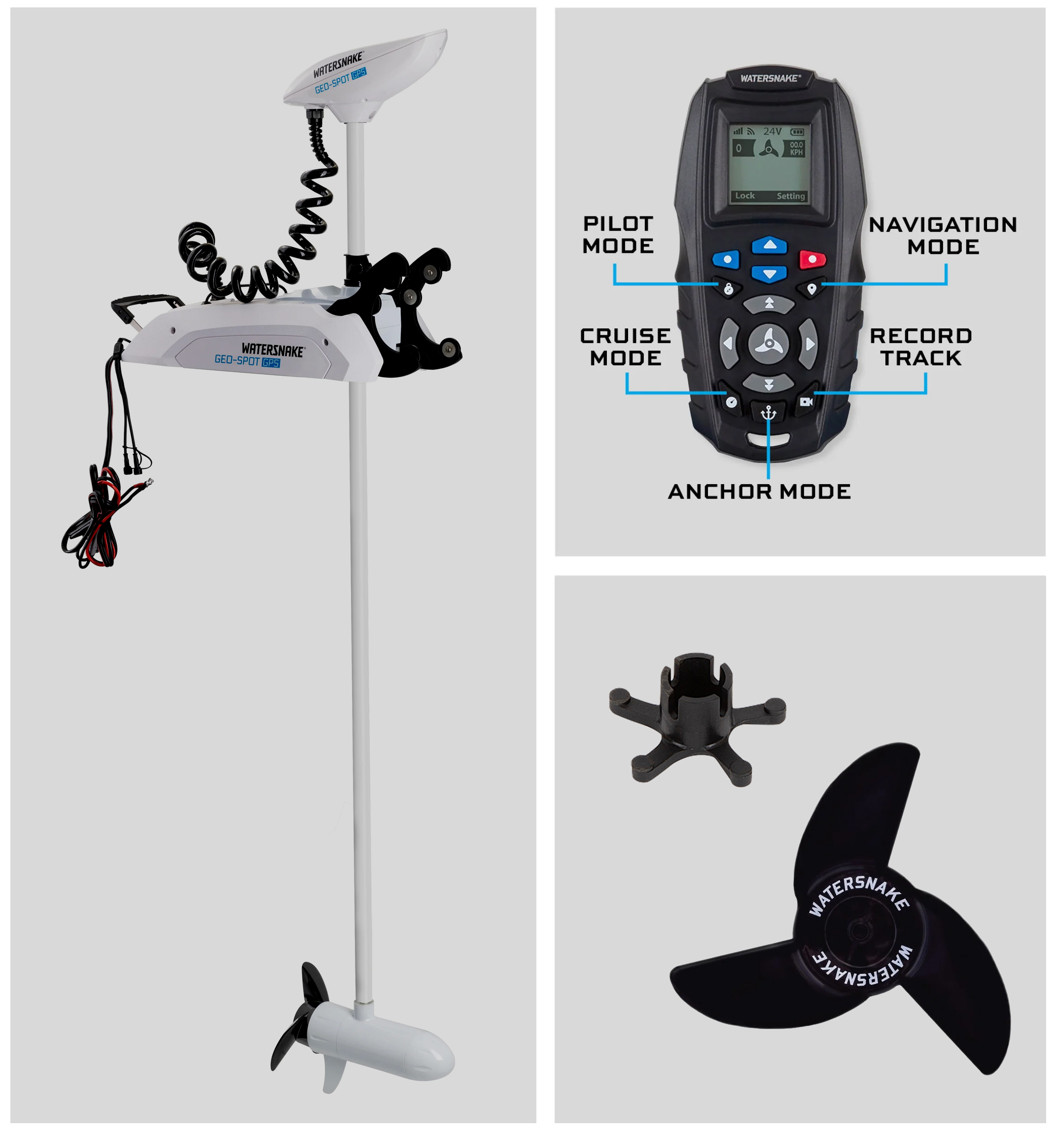 Motor eléctrico de posicionamiento Watersnake. ONNautic